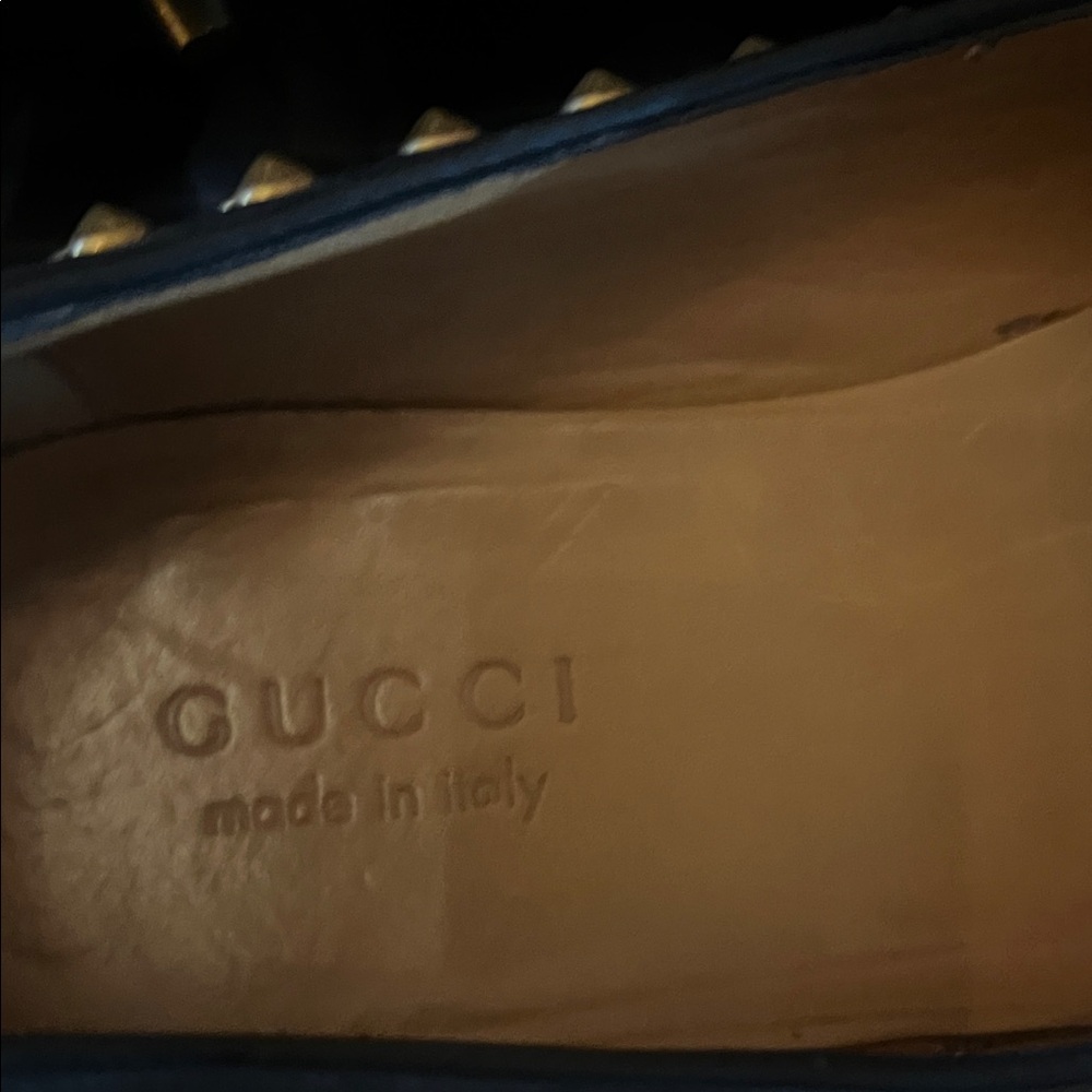 SUNDAY SPECIAL 2017 Gucci Sagan Black Loafers with Gold Studs - Picture 5 of 6
